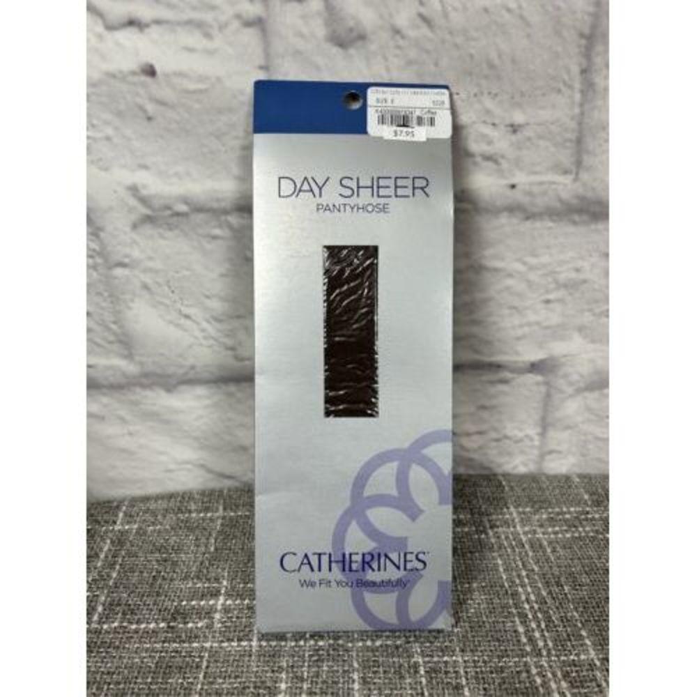 Catherine's Day Sheer Pantyhose Plus Size E Coffee New Up to 5'9" Up to 400 lbs